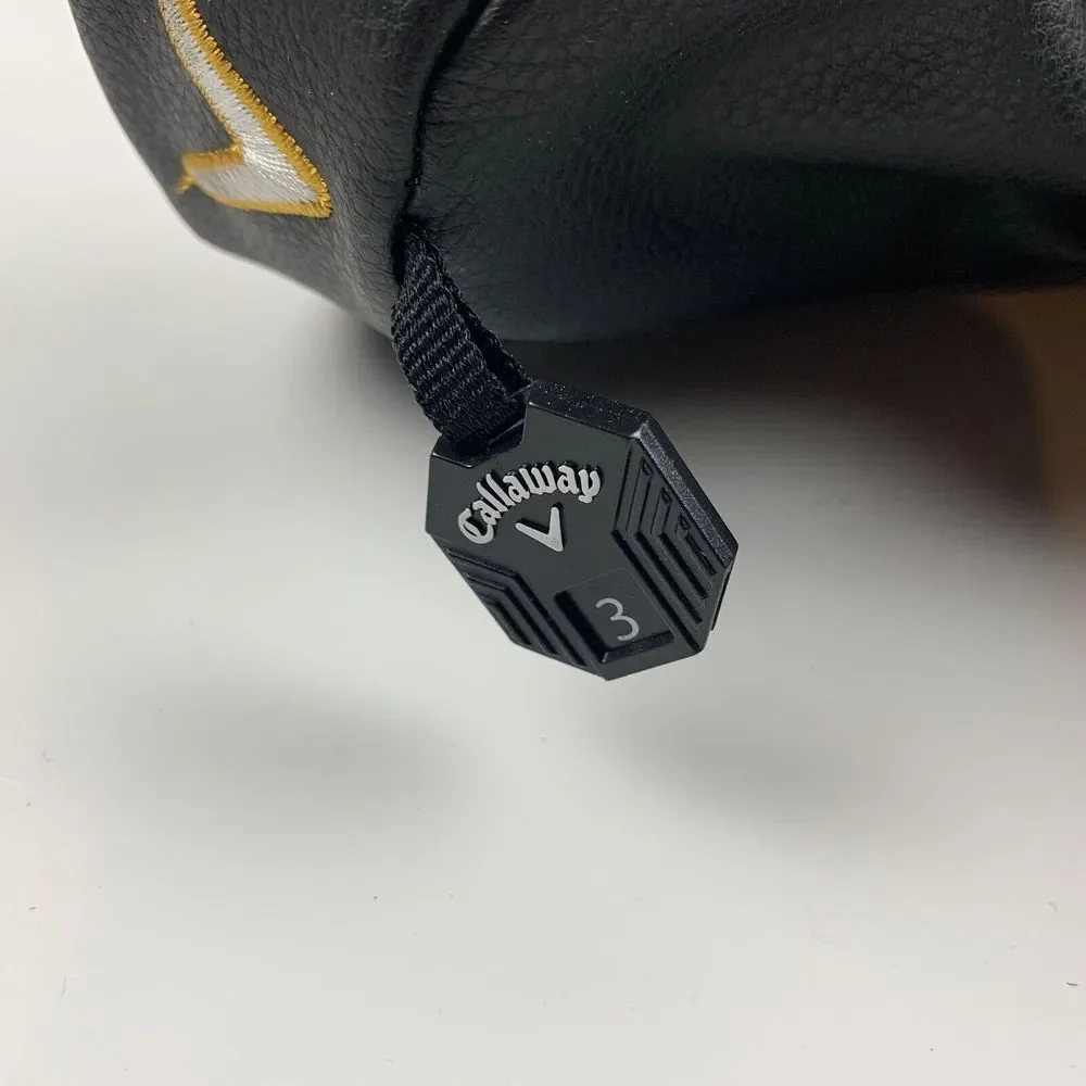 Callaway Rogue ST White Black Gold Leather Sports Golf Fairway Wood‎ Headcover